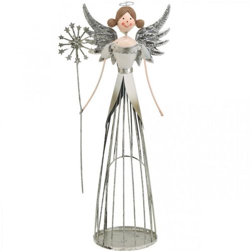 Floristik24 Englefigur metal, lanterne jule H31,5cm