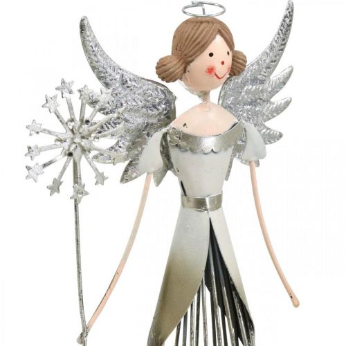 Floristik24 Englefigur metal, lanterne jule H31,5cm