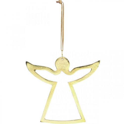 Artikel Metal vedhæng, dekorative engle, gylden advent dekoration 15 × 16,5 cm