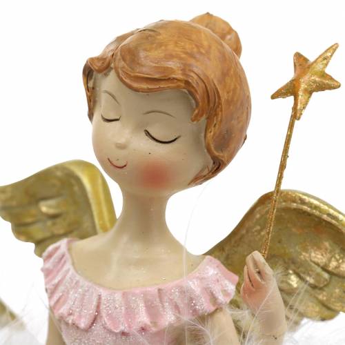 Artikel Deco ballerina engelrosa, gylden Ø11,5 H15cm 2stk