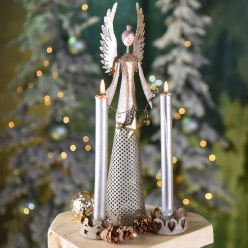 Floristik24 Dekorativ engelfigur med guirlande julemetal 13 × 8,5 cm H40cm