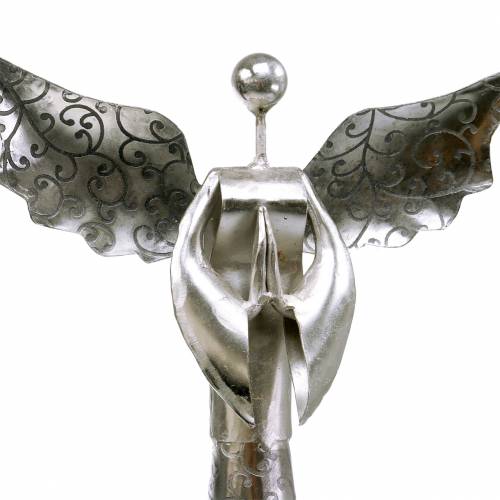 Floristik24 Deco englemetal på træbund H58cm
