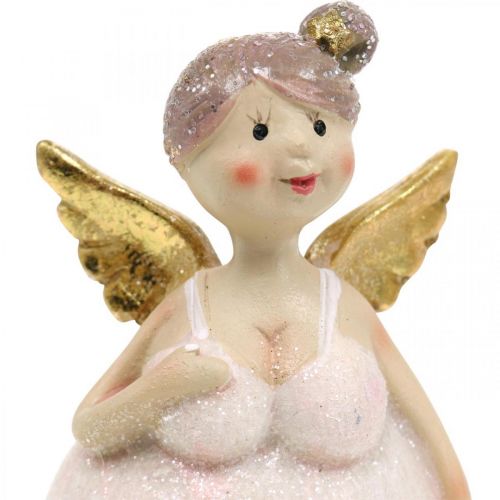 Floristik24 Borddekoration engel pink dekorationsfigur Jul 4,5 × 3,5 × 9,5 cm 4 stk.