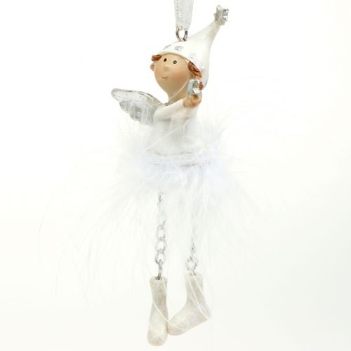 Floristik24 Engel til at hænge hvid 11 cm 4stk