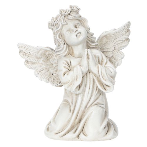 Englefigur bedende, gravdekoration, siddende, 13 cm, 2 stk. | Floristik24.dk