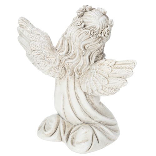 Englefigur bedende, gravdekoration, siddende, 13 cm, 2 stk. | Floristik24.dk