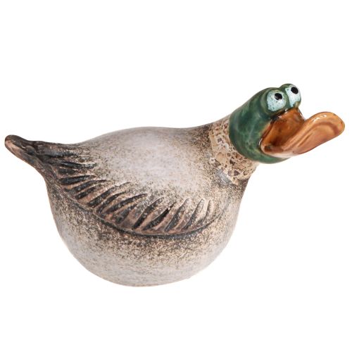 Floristik24 Ænder dekorativ keramisk spring drake brun grøn L15cm 2 stk