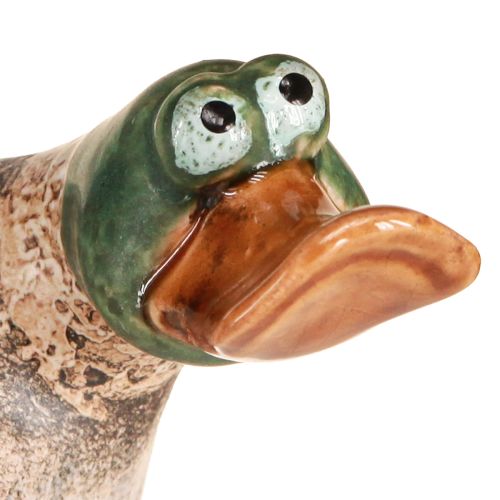 Floristik24 Ænder dekorativ keramisk spring drake brun grøn L15cm 2 stk