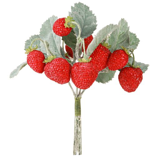 Artikel Jordbærdekoration Kunstige Jordbær L23cm 1 bundt 6 stk