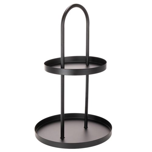 Metal rund dekorativ bakke med to lag, 58 cm
