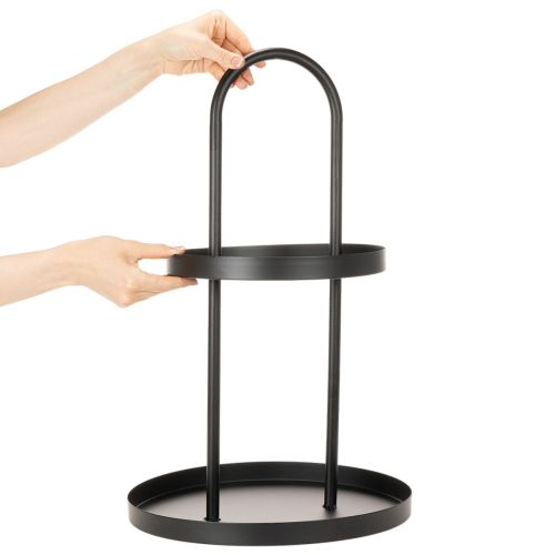 Metal rund dekorativ bakke med to lag, 58 cm | Floristik24.dk
