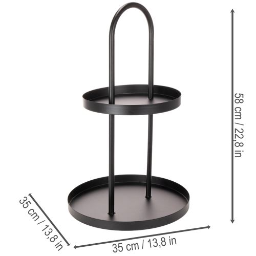 Metal rund dekorativ bakke med to lag, 58 cm | Floristik24.dk