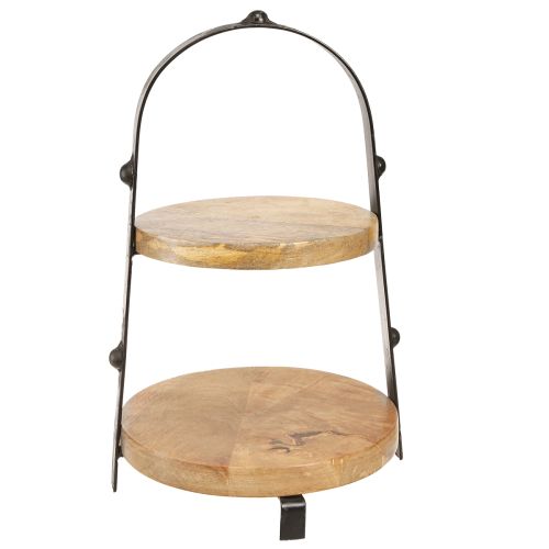 Artikel Kageholder træmetal natursort 2-lags Ø25,5cm H38cm