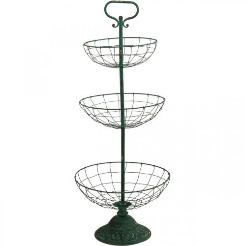 Floristik24 Kagestativ Metal XXL, Kagestativ Vintage Grøn H115cm Ø35/30/25,5cm