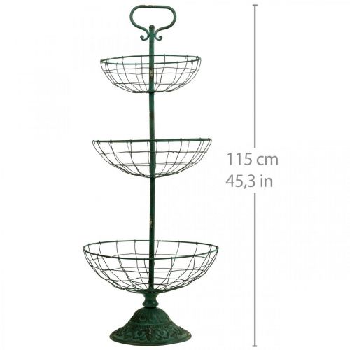 Floristik24 Kagestativ Metal XXL, Kagestativ Vintage Grøn H115cm Ø35/30/25,5cm