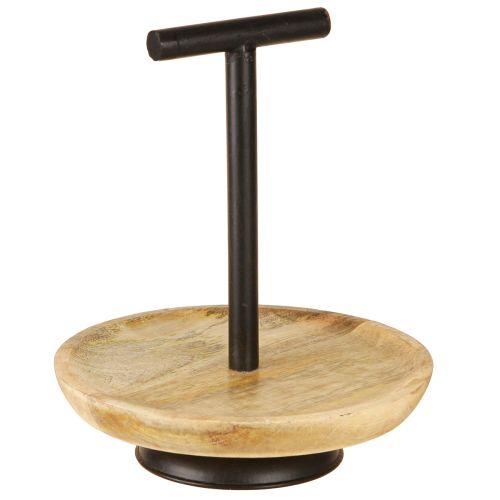 Floristik24 Etagere enkeltlags metal træplade natursort 24cm