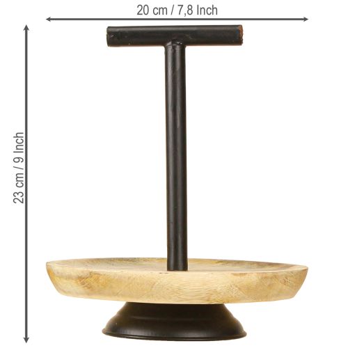 Artikel Etagere enkeltlags metal træplade natursort 24cm