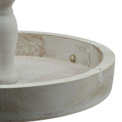 Floristik24 Træ kage stativ hvid Ø26cm Ø32cm H47cm