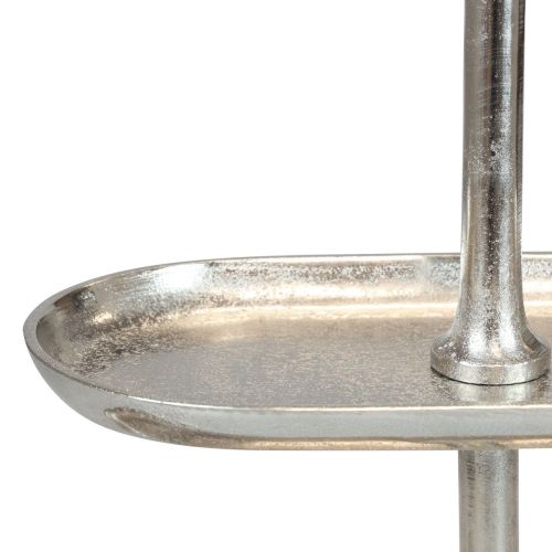 Floristik24 Kagestand vintage metal sølv borddekoration 2 etager 52×16×39cm