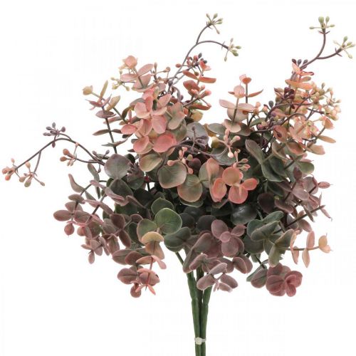 Floristik24 Eucalyptus Bush Kunstig Eucalyptus Rød Grøn 25cm 3 stk