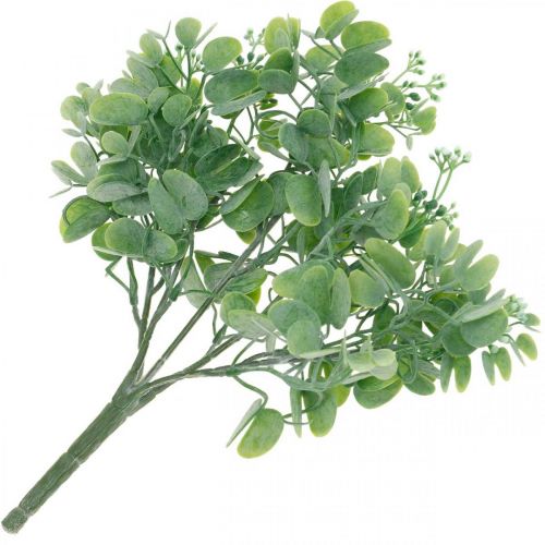 Floristik24 Bryllupsdekoration Kunstige Eukalyptusgrene med blomsterdekoration Buket Grøn, Hvid 26 cm