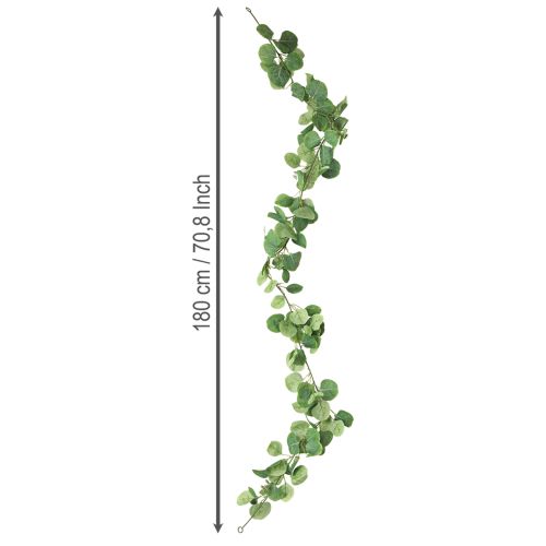 Artikel Kunstig Eucalyptus Grøn Bladguirlande med 2 Øjner 160cm