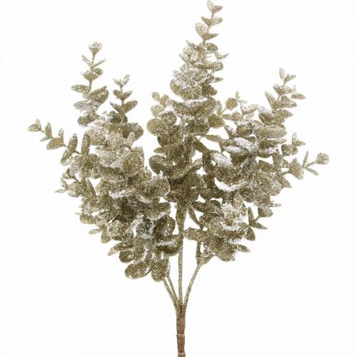 Floristik24 Eucalyptus gren kunstig guld snedækket Eucalyptus julepynt 36cm