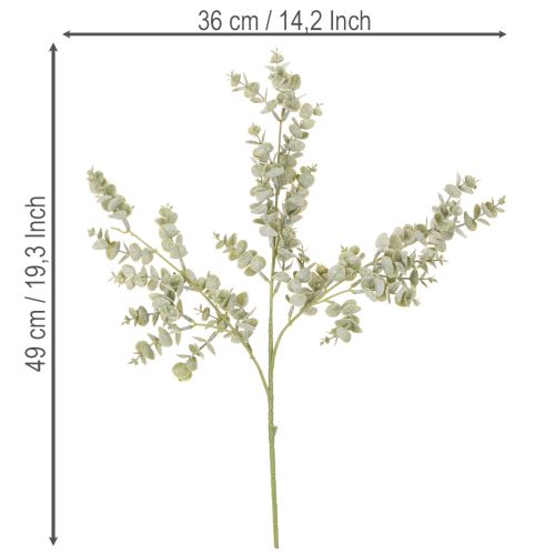 Kunstig eukalyptusgren, dekorativ gren til vaser og buketter, 49 cm, 4 stk. | Floristik24.dk
