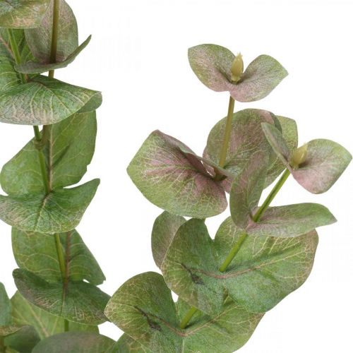 Floristik24 Kunstig eucalyptus gren deco grøn plante grøn, lyserød 75cm