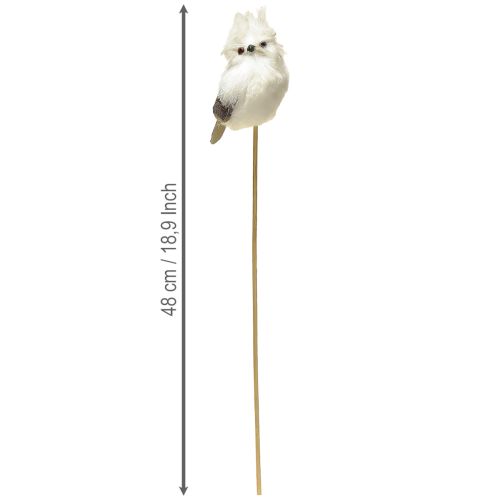 Artikel Ugle på pinden hvid 9 cm L48cm