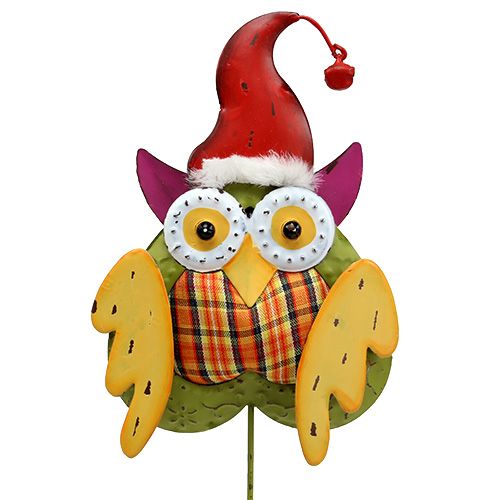 Floristik24 Ugle som blomsterprop farverig 16cm L48cm 3stk