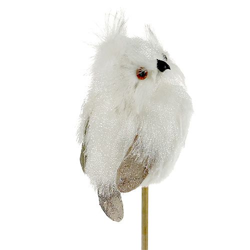 Artikel Ugle på pinden hvid 9 cm L48cm