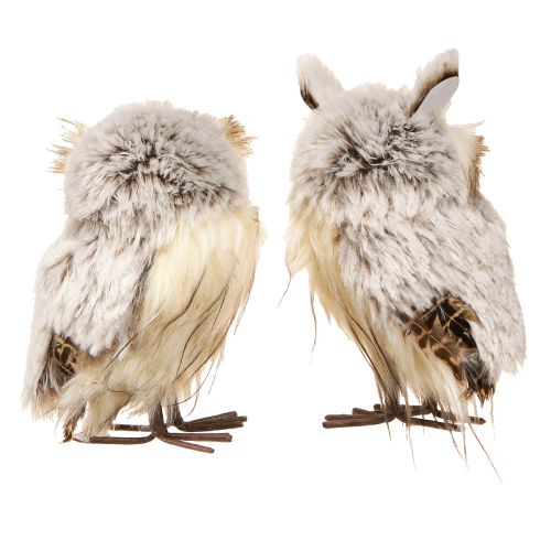 Artikel Uglefigurer dekoration par ugler i cremebrun 15cm 2 stk