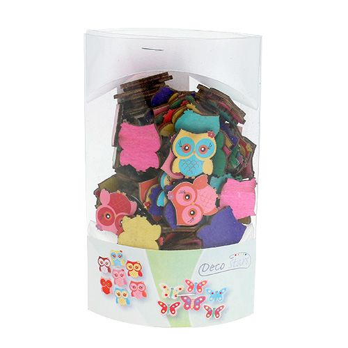 Floristik24 Scatter ugler 2 cm flerfarvet 100p