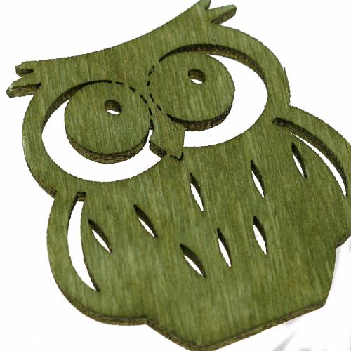 Floristik24 Scatter dekoration ugler træ assorterede farver 4cm 72 stk