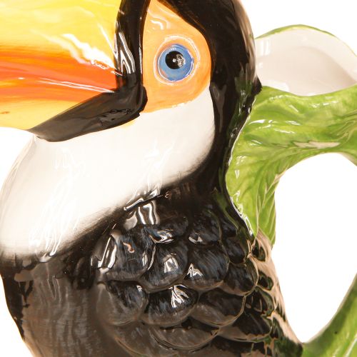 Artikel Eksotisk dekorativ vase Tukan Keramisk figur Farverig 20×10×24 cm
