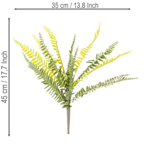 Kunstig bregnegren, kunstig grøn plante til dekoration, 45 cm | Floristik24.dk