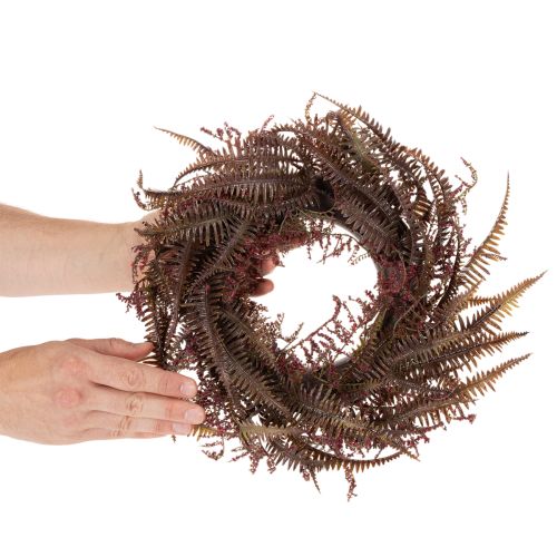 Kunstig krans med bregnegrene, efterårsdekoration, 35 cm | Floristik24.dk