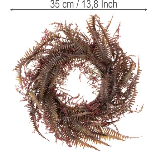 Kunstig krans med bregnegrene, efterårsdekoration, 35 cm | Floristik24.dk
