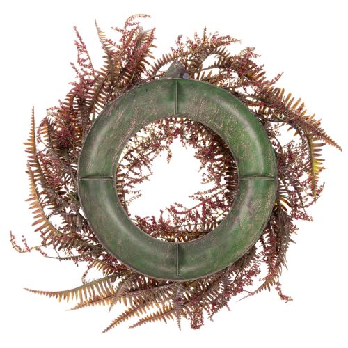 Kunstig krans med bregnegrene, efterårsdekoration, 35 cm | Floristik24.dk
