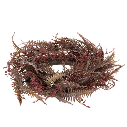 Kunstig krans med bregnegrene, efterårsdekoration, 35 cm | Floristik24.dk