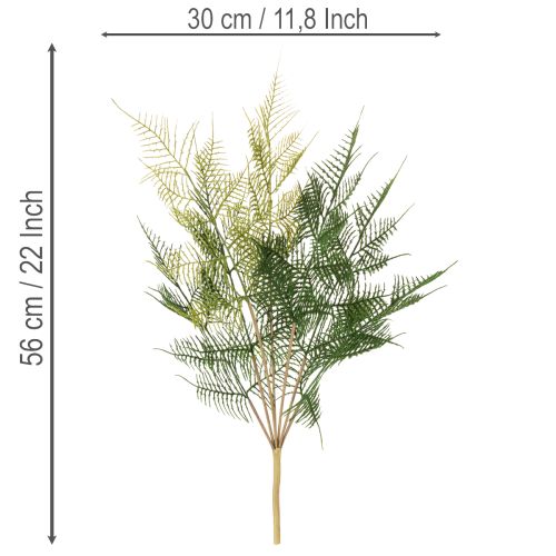 Kunstig bregnegrendekoration, grøn, naturtro, 56 cm | Floristik24.dk