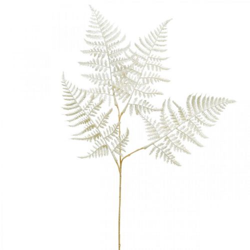 Floristik24 Dekorativ bladbregne, kunstig plante, bregnegren, dekorativt bregneblad hvid L59cm