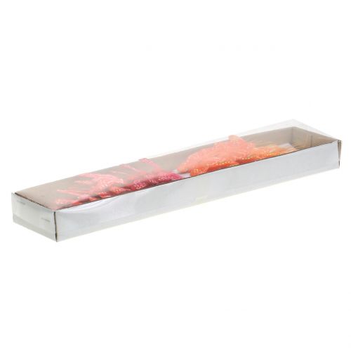 Floristik24 Fjer sommerfugl orange-rød 5cm 24stk