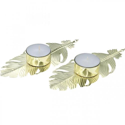 Floristik24 Lysestage på foråret, metaldekoration, lysestage, adventsdekoration gylden Ø2,2cm L13cm 4stk