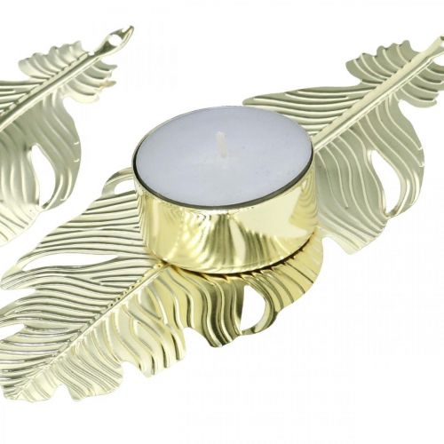 Floristik24 Lysestage på foråret, metaldekoration, lysestage, adventsdekoration gylden Ø2,2cm L13cm 4stk