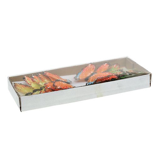 Floristik24 Fjer sommerfugl 9 cm assorteret 12stk
