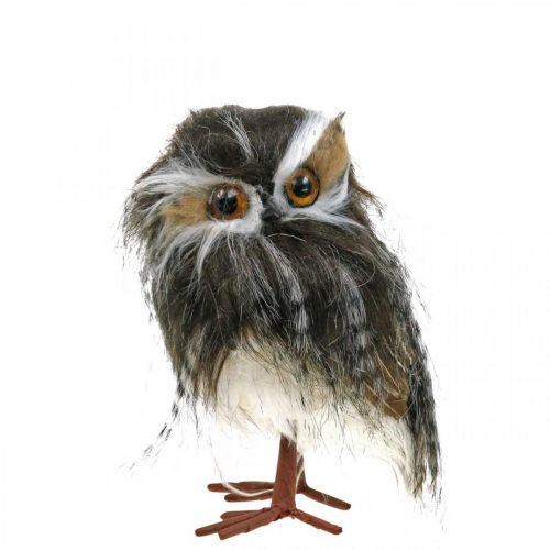 Vinterdekoration, dekorationsugle, tawny ugle, efterår H16cm