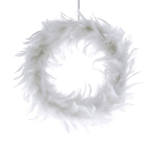 Floristik24 Fjerring Ø15cm hvid 4stk