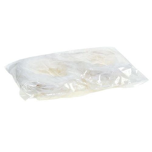 Floristik24 Fjerring Ø15cm hvid 4stk